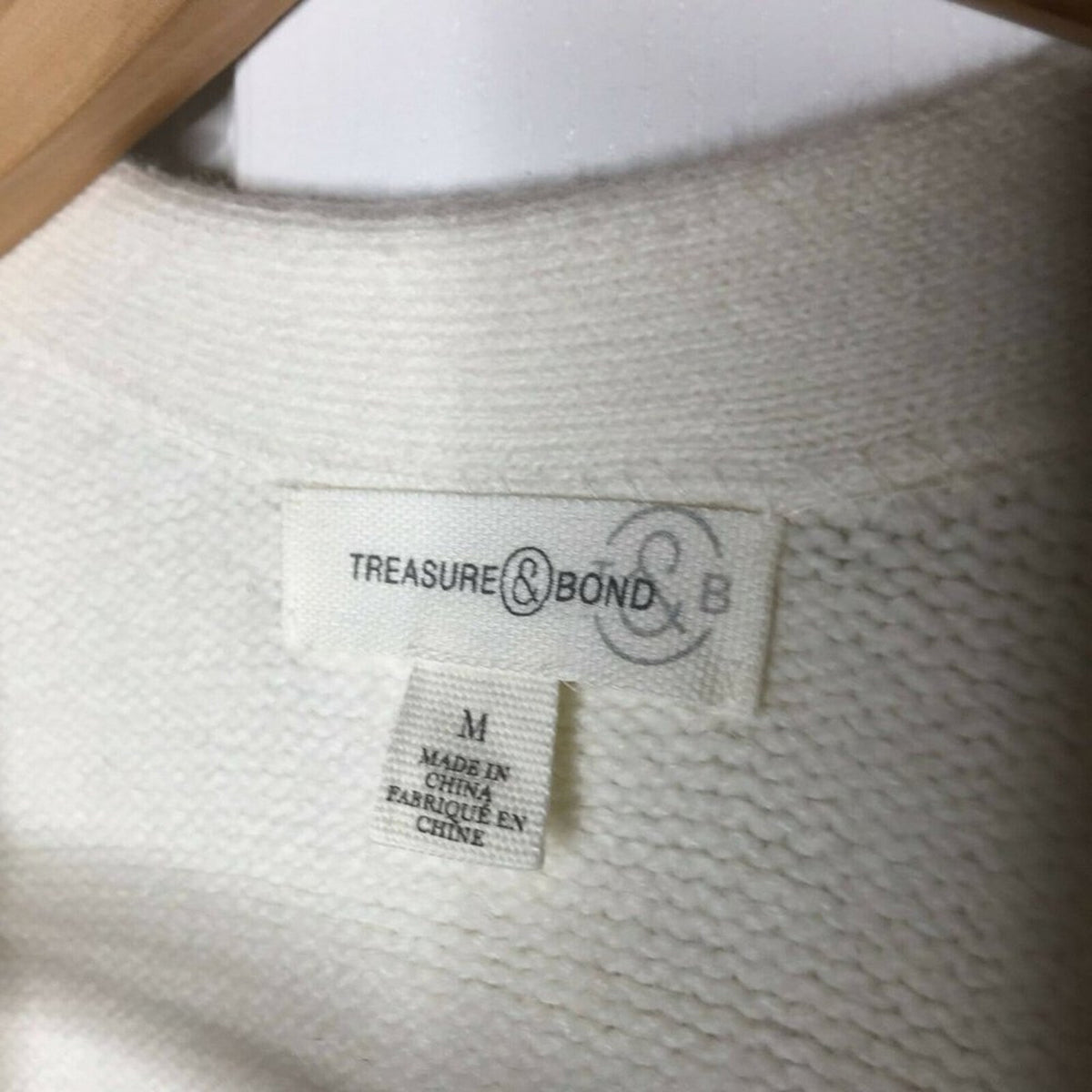 Treasure & Bond Open Front Cardigan Sweater Oversized Medium Ivory NEW long cozy