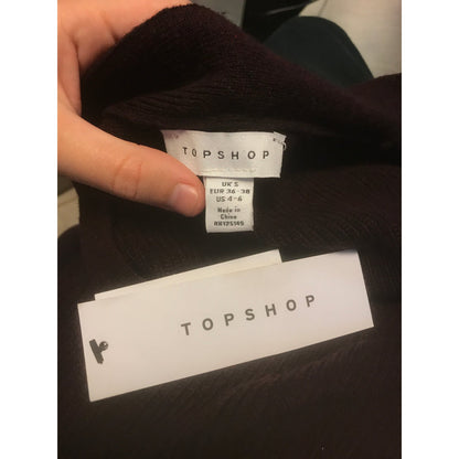 Topshop Pullover Sweater Long Sleeve V-Neck Burgundy Size 4-6 NWT