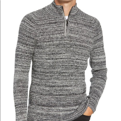 Vince Camuto Men's Grey Quarter Zip Mock Neck Sweater Size Medium