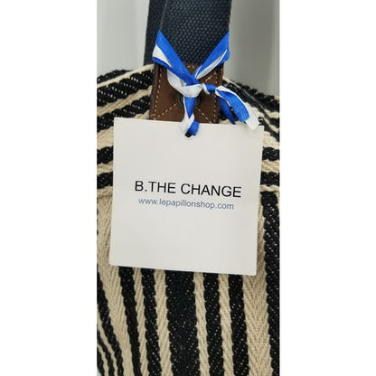 B. The Change striped cotton shoulder bag tote purse soft NWT beachbag
