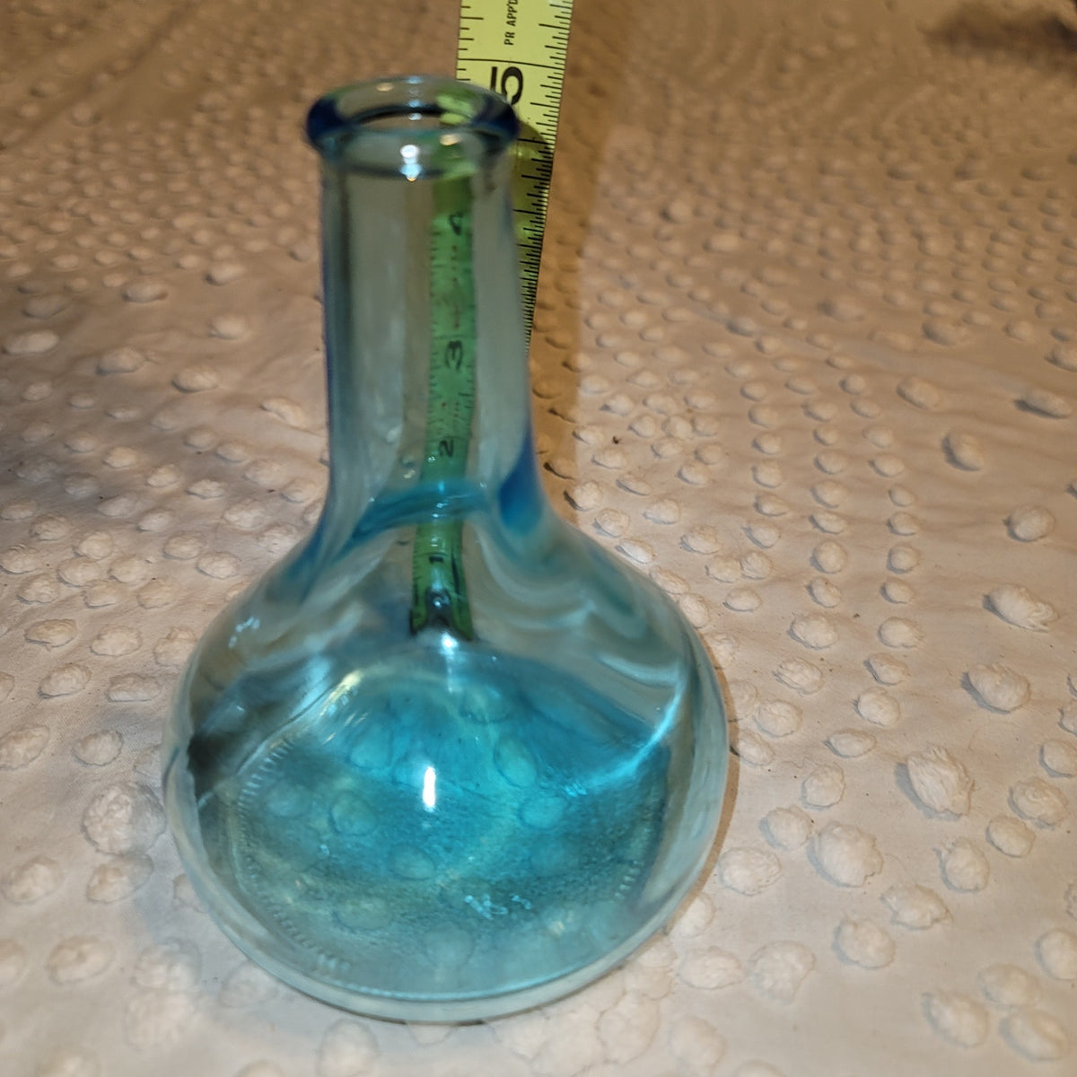 Blue bottle vase Glass Approx. 5" tall Budvase