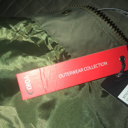 Yoki NEW Olive Lightweight Hooded Jacket Medium Pockets Packable Travel