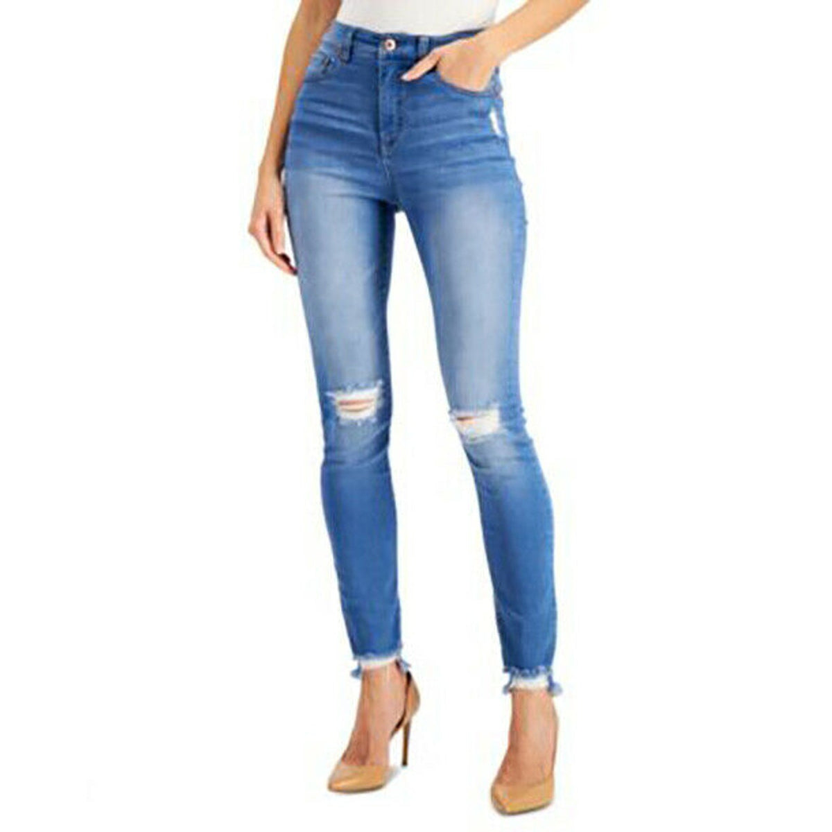 INC International Concepts Essex Curvy-Fit Ankle Distressed Jeans High Rise 10