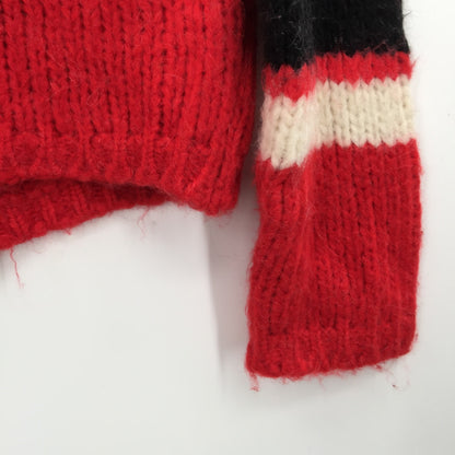 Sanctuary Party Stripe Over the Pullover Sweater Long Sleeve Rainbow Red Small