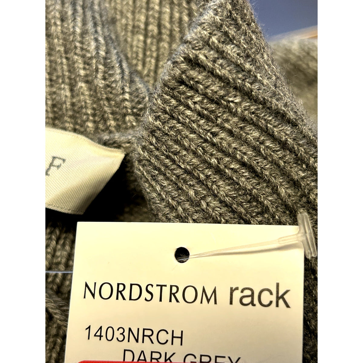 WAYF NWT Lola Puff Sleeve Dark Grey Sweater Dress Size Large