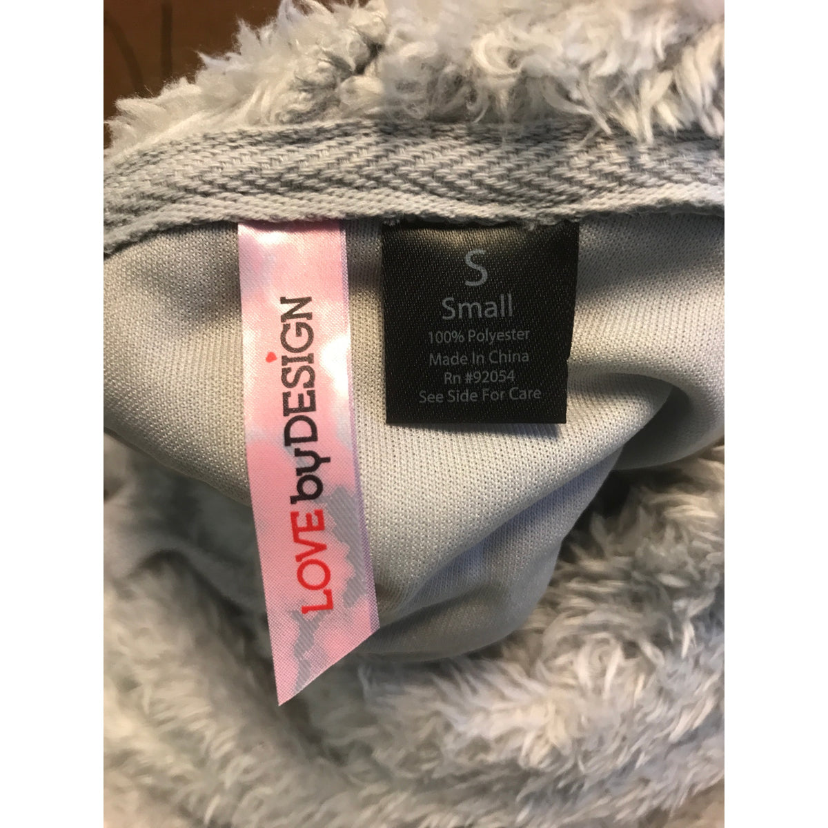Love by Design NWT Grey Hooded Fleece Jacket Long Sleeves Small