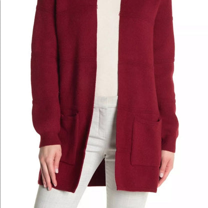 Joseph A Red Textured Open Cardigan Size Medium