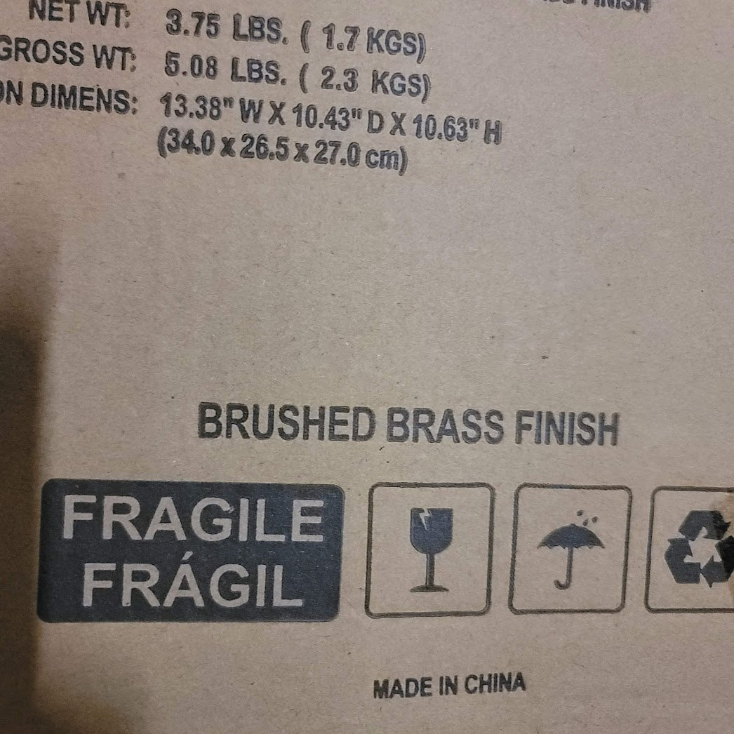 Rhom 8" Wide Open-Framed Pendant in Brass/No Shade Trapezoid
