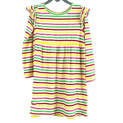 Harper Canyon Girls Kids Striped Long Ruffle Sleeve Dress Multicolor Size 5 NWT