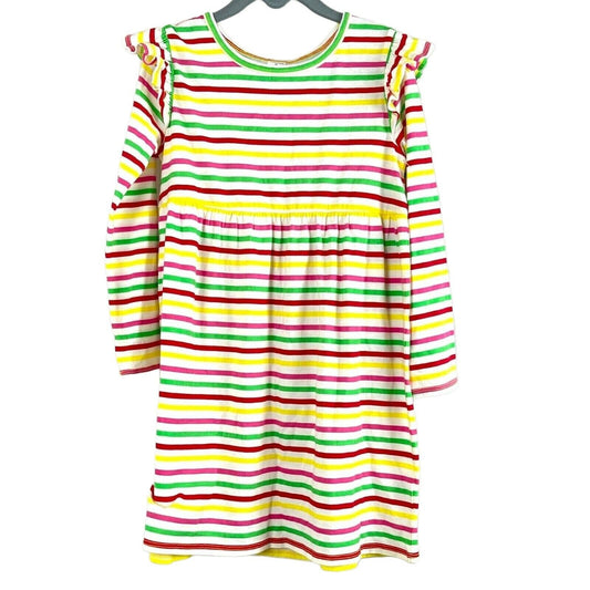 Harper Canyon Girls Kids Striped Long Ruffle Sleeve Dress Multicolor Size 5 NWT