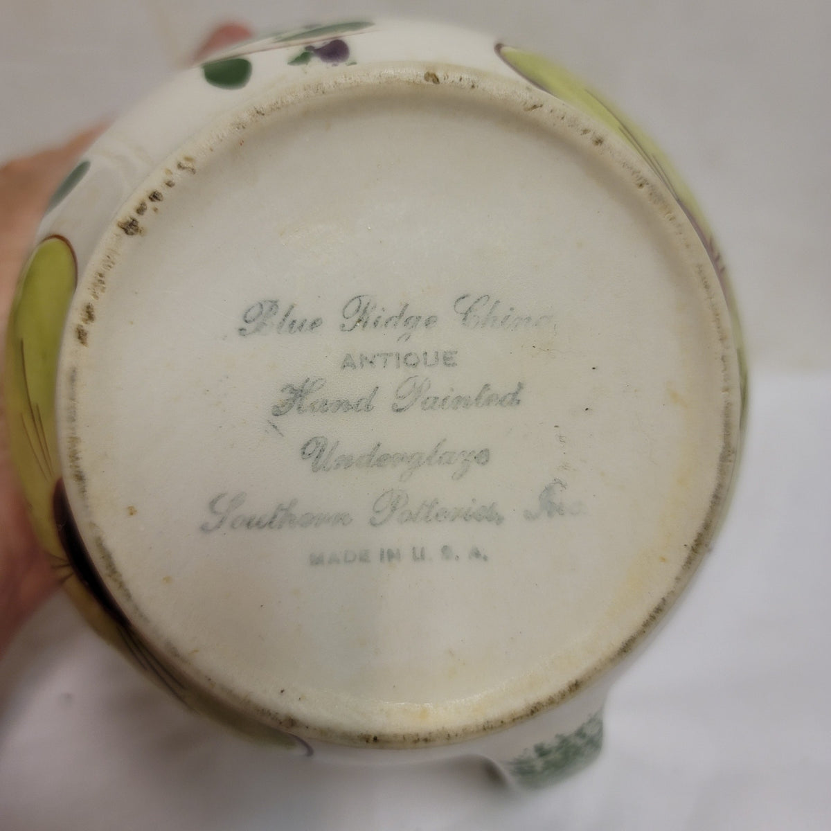 Blue Ridge creamer flowers vintage Pitcher Vintage Florals Handpainted