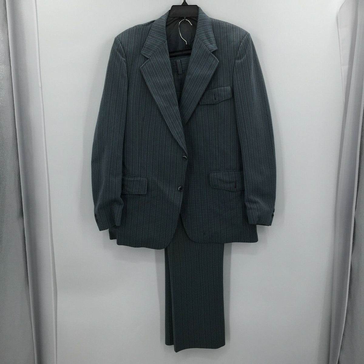 Hart Schaffner Marx Vintage Stripe 2 Piece Blazer Jacket Pants Suit ROCKABILLY
