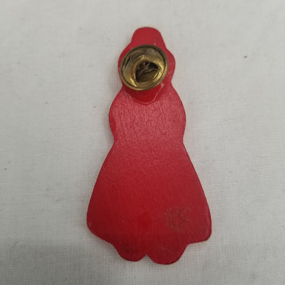 Vintage Wooden Granny Pin Red Dress Apron Brooch Costume Jewelry