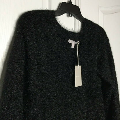 Chelsea 28 Thick Knit Black Metallic Gold Sweater Long Sleeves Small