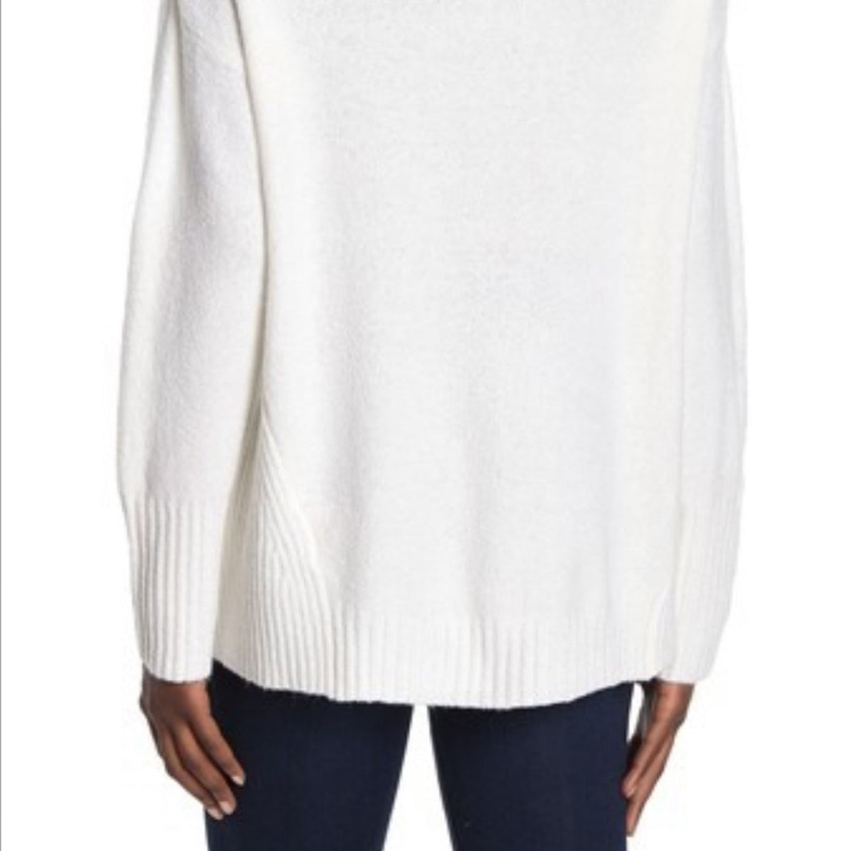 Philosophy NWT Petite Bleach White Funnel Neck Sweater Large Petitie