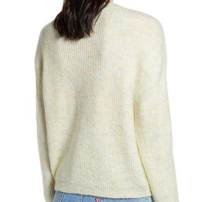 BP. Marl Pullover Drop-Shoulder Sweater Long Sleeve Crew Neck Ivory Medium