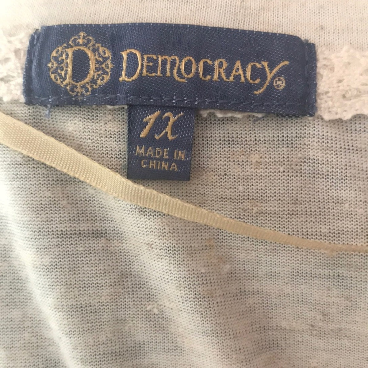 Democracy Rhinestone Embellished T-Shirt Size 1X