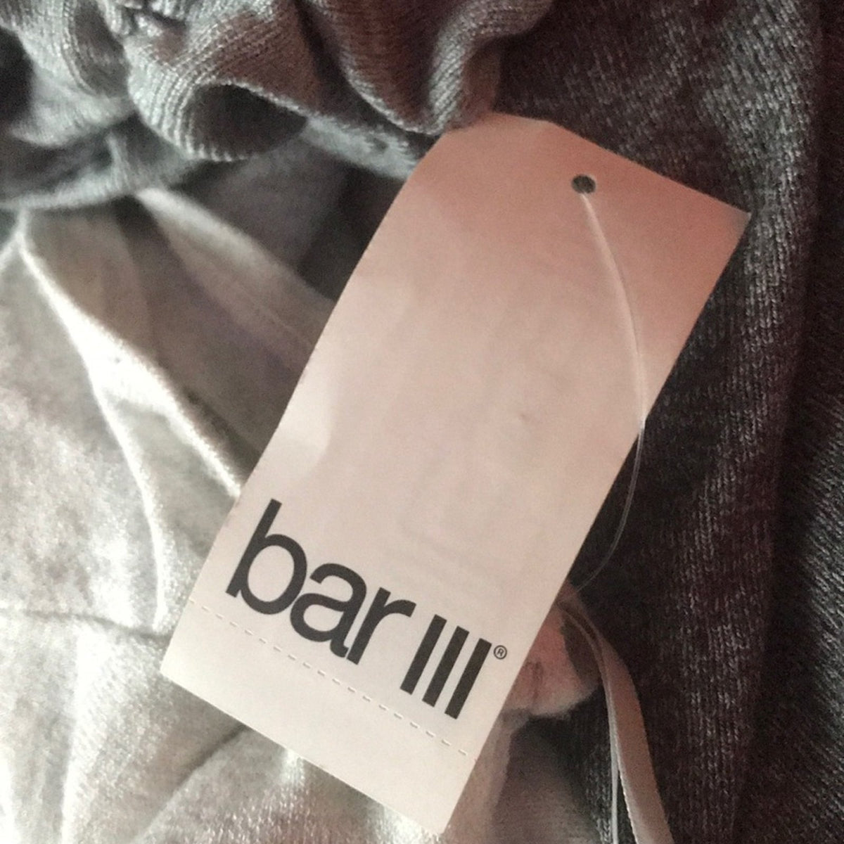 Bar III NEW White Grey Ombré Ruched Stretchy Dress Large