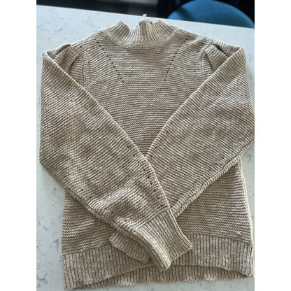 Lush Size Small Taupe NEW sweater long sleeve crew neck ribbed edges soft cozy