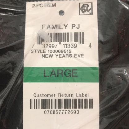 Macy’s NEW Family PJ New Years Eve Men’s Size LARGE Top and bottoms long sleeve