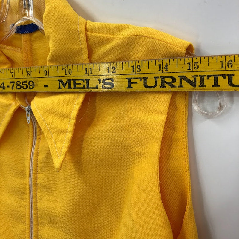 Vintage yellow dress sleeveless Bright Medium / Large ship & shore textured