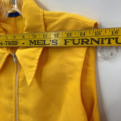 Vintage yellow dress sleeveless Bright Medium / Large ship & shore textured