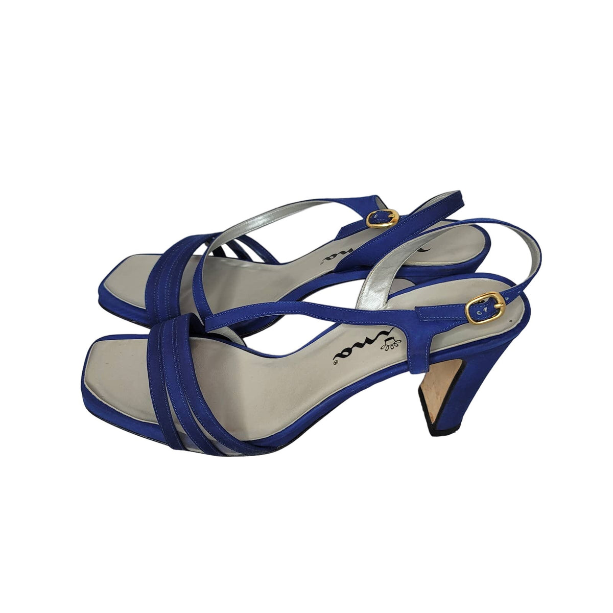 Nina Royal blue heel dress shoes strappy Size 10 Rosyln