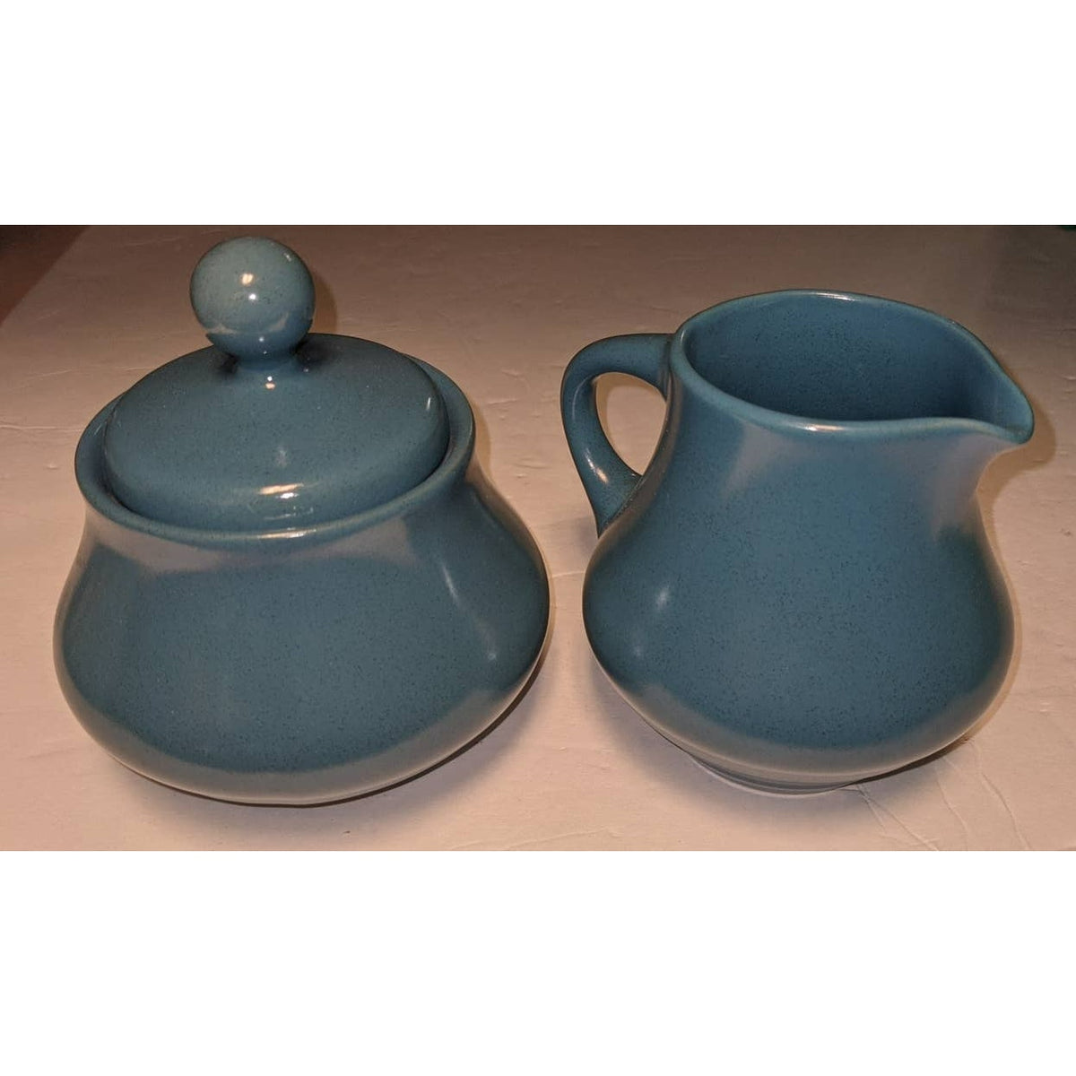 Folkstone Japanese Stoneware Yale Blue Cream and Sugar Set