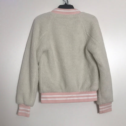 Wild Honey New Sherpa Button Down Jacket Small Junior YOUTH Cream Pink coat snap
