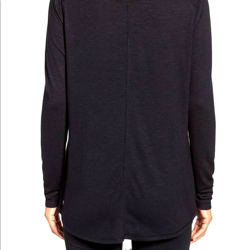 Zella NWT Black Twisty Turn Long Sleeve Black Shirt Activewear Size large