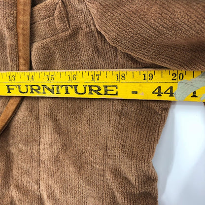 VINTAGE Brown Europe Craft Mens Coat Jacket 40 Long Wide Lapel Textured