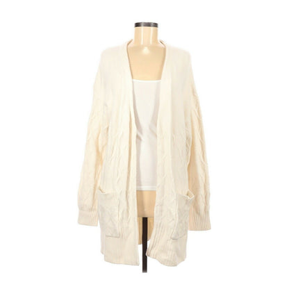 Treasure & Bond Boho Cashmere Open Front Cardigan Sweater Long Sleeve Ivory M