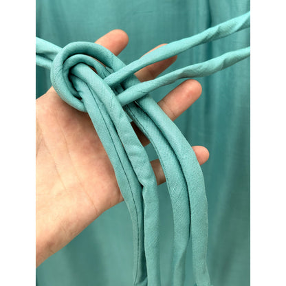 Vintage Teal Unbranded Sleeveless Belted Waist Tie Zip Up Round Neck Dress