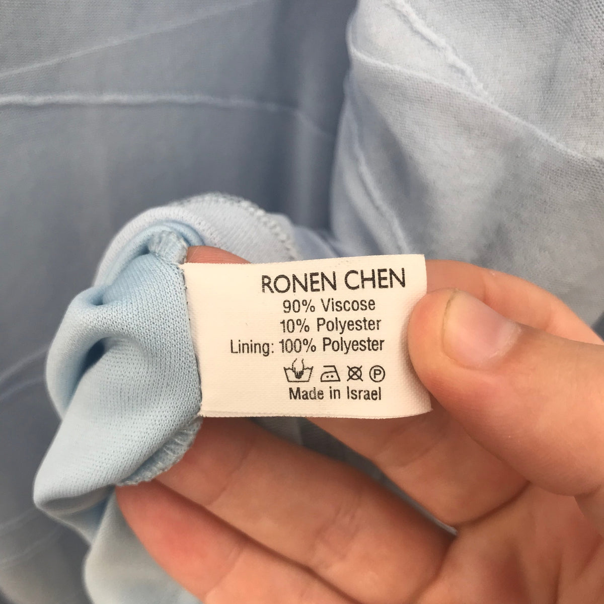 Ronen Chen 2 Piece Skirt & Matching Scarf A-Line Midi Skirt Blue Size 5