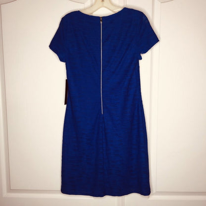 Marc New York Andrew Marc Short Sleeve A-Line Texture Knit Jacquard Dress MEDIUM