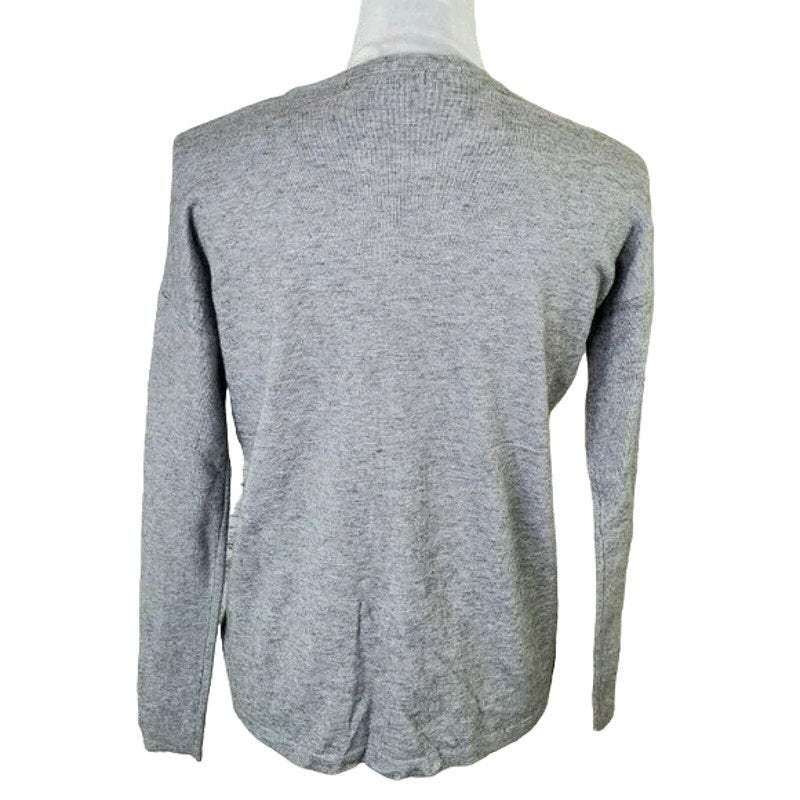 Matty M Women's Top XS/Extra Small Heather Grey NWT Shiny Studded Bead Front