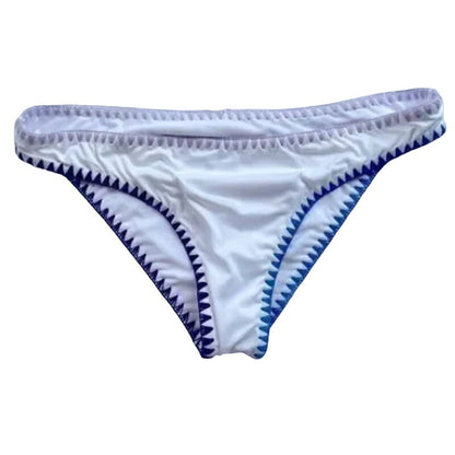 Bar III Smocking Solids White Embroidered Bikini Swim Bottom Large NWT sWIMWEAR