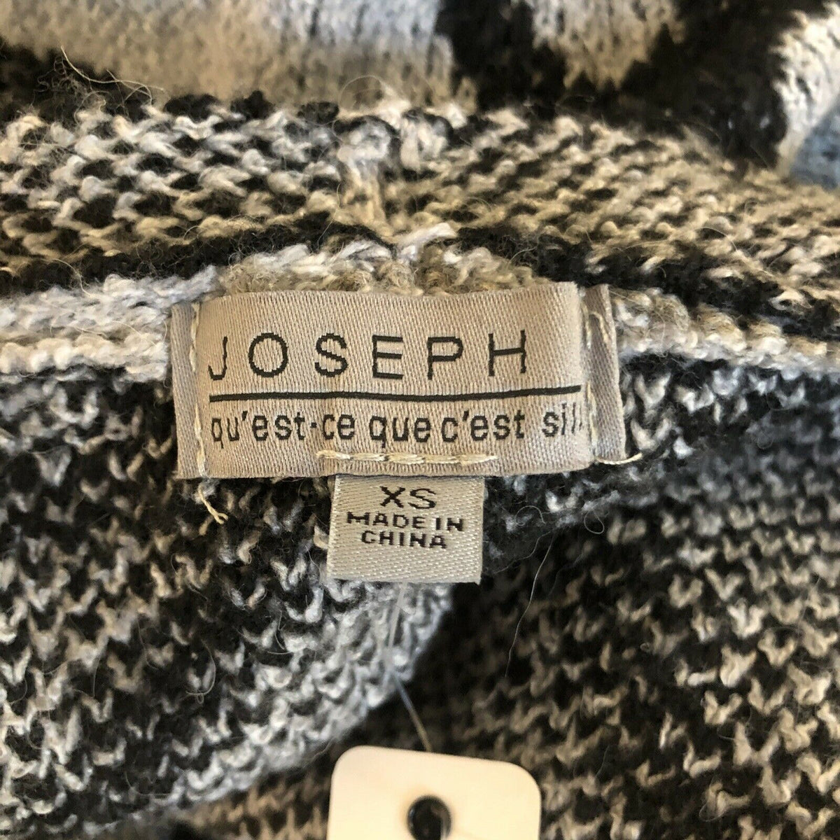 JOSEPH A Ombre Grid Cardigan XS Open Front Geometric Colorblock Blue Combo NWT
