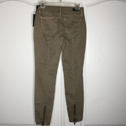 BLANKNYC Zipper Utility Skinny Jeans Low Rise Many pockets Denim Khaki Size 26