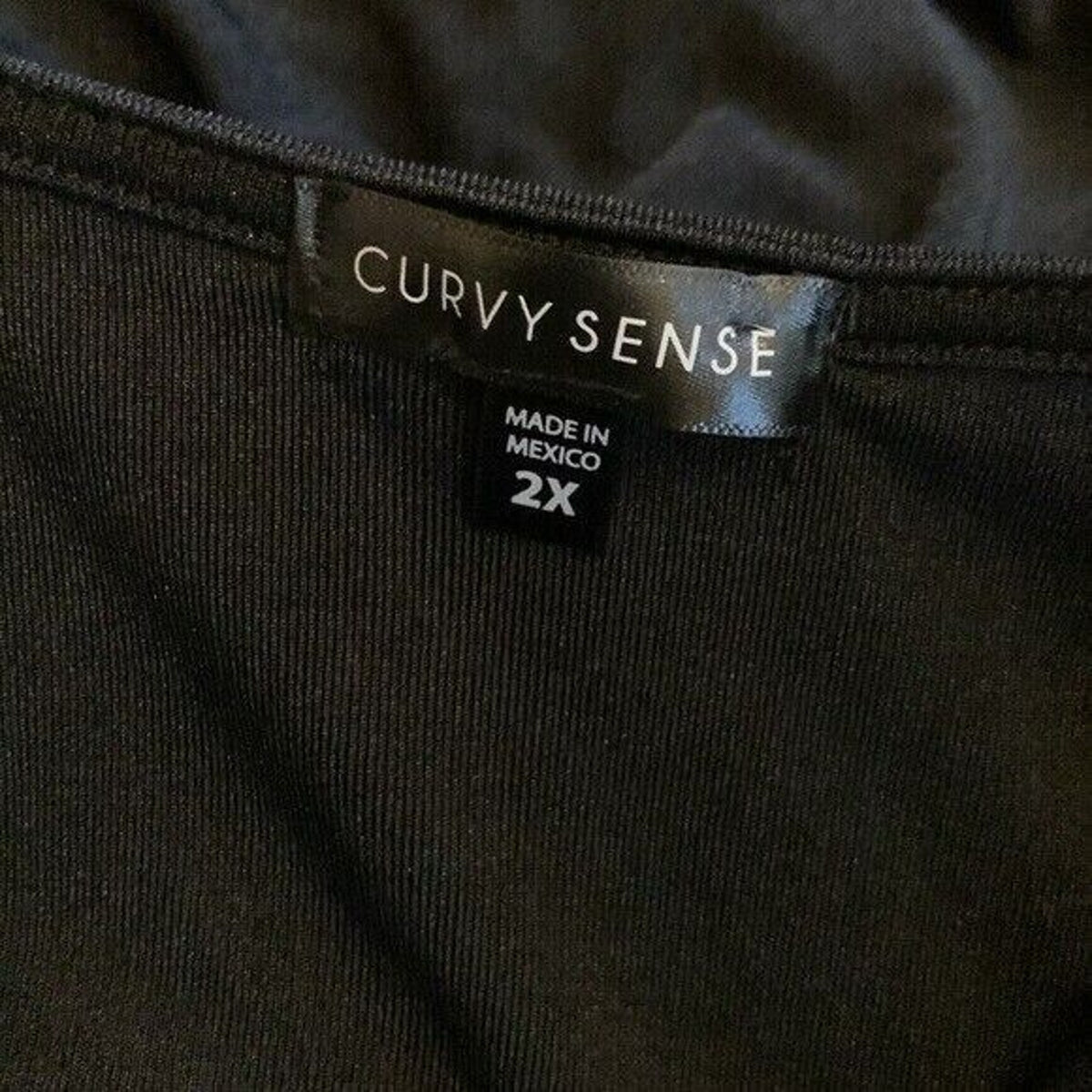 Curvy Sense Womens Sharon Cowl Scoop Neck Long Sleeve Knit Bodysuit 2X Black NWT