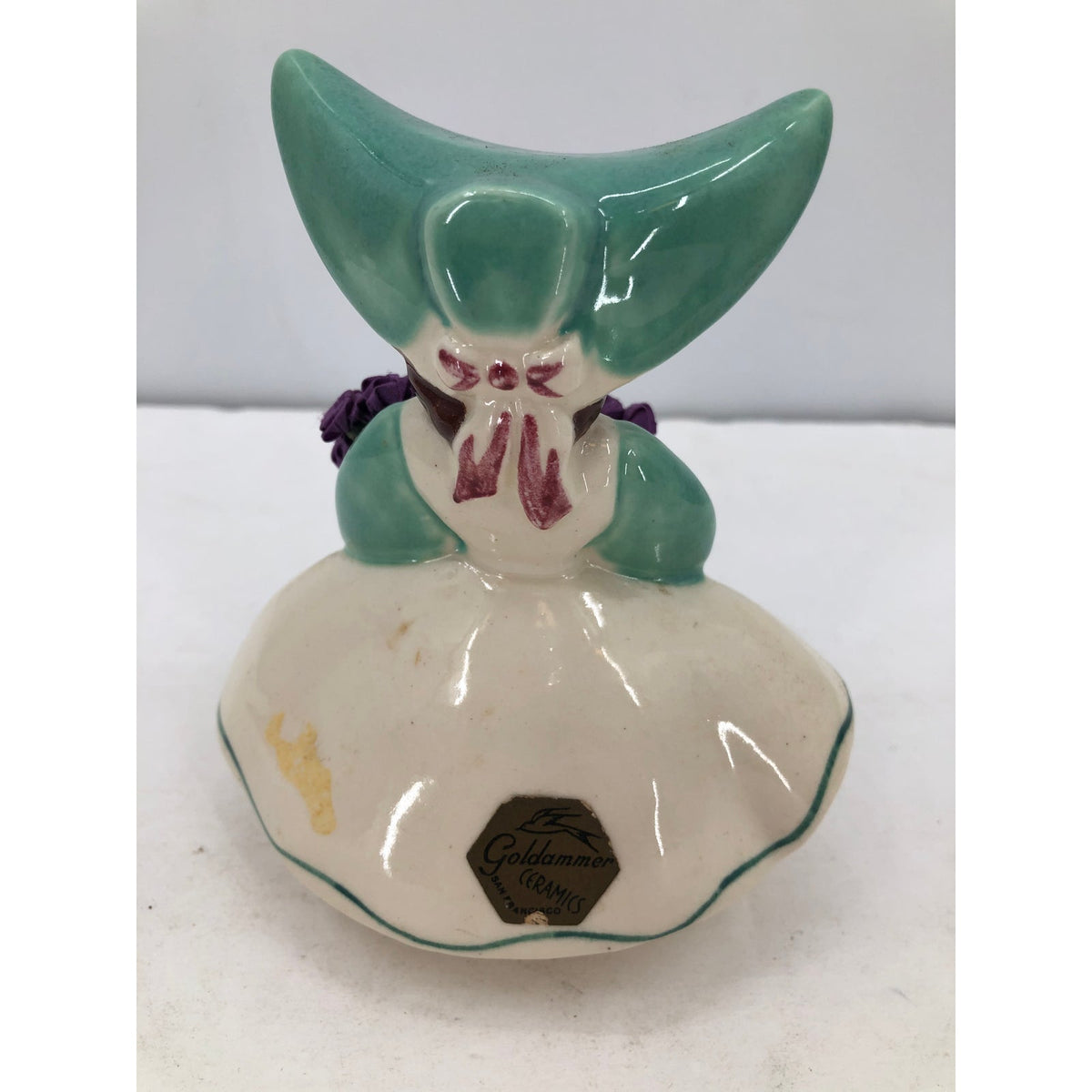 Vintage Goldammer Ceramics San Francisco Teal Girl Vase