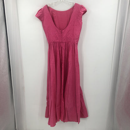 Dessy Creations VINTAGE Round Neck Fit Flare Party Dress Cap Short Sleeves SZ 10