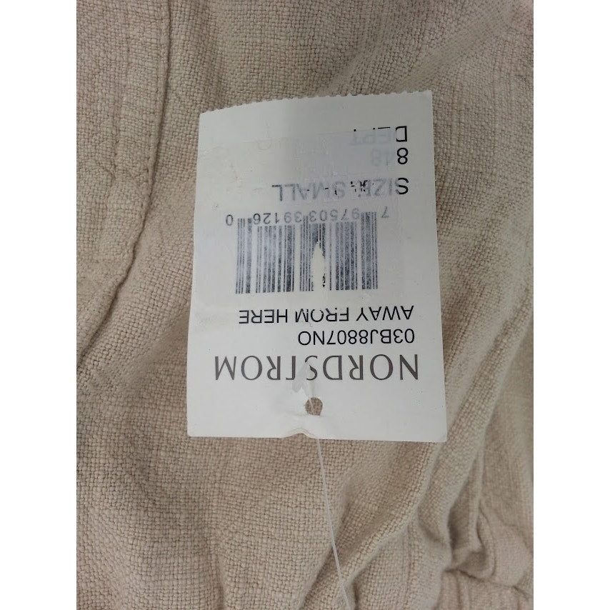 Blank NYC Womens NWT Cream Raw Hem Away From Here Linen Drawstring Shorts Small
