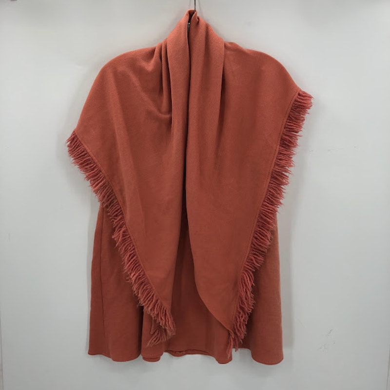 Vintage 2 Piece Skirt Matching Shawl Scarf Top Rose Brown Fringe Medium