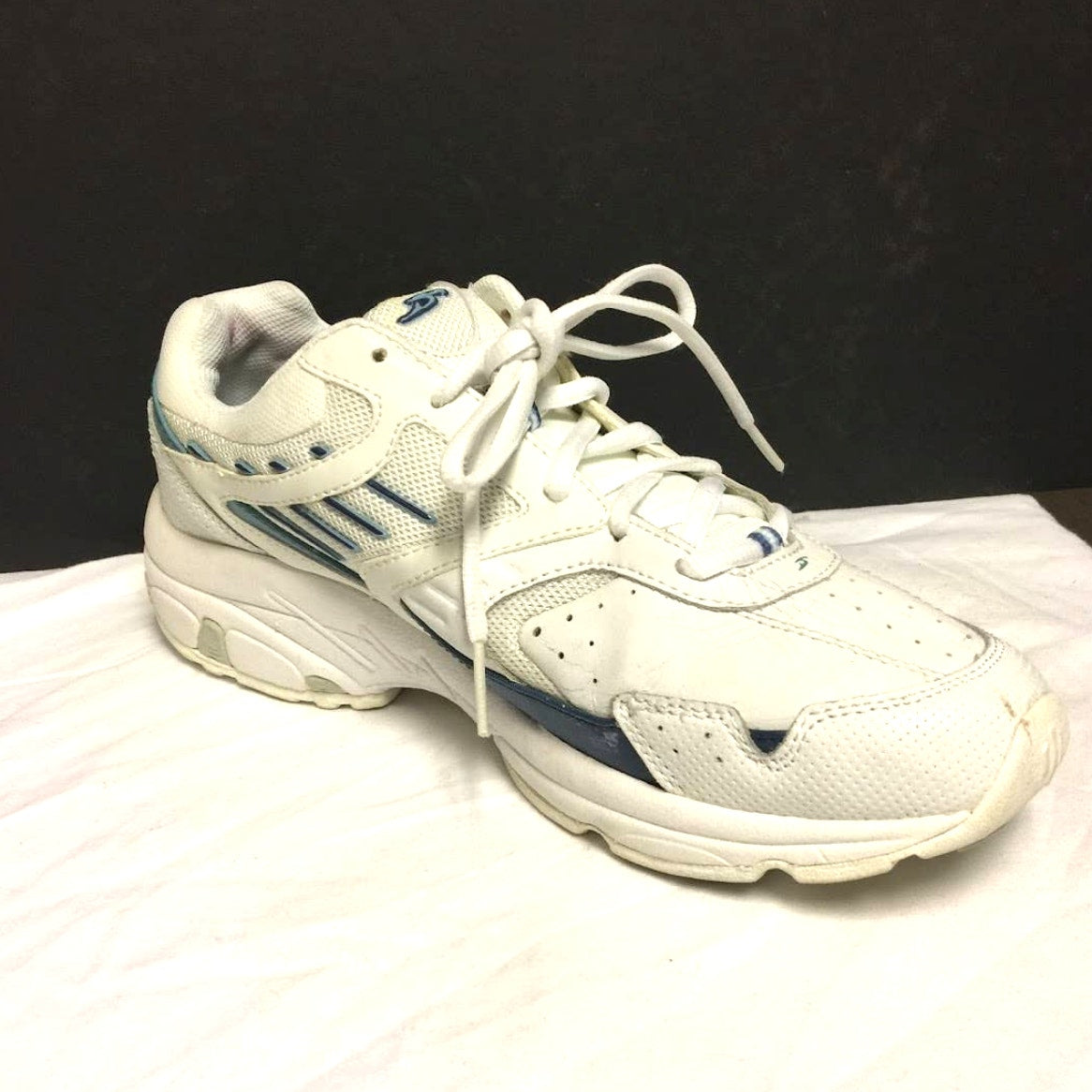 Dr. Scholl's Mens 8 1/2 Wide Sneakers Trainers leather White Comfort Shoes