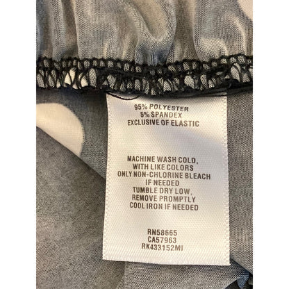 Abound Ruched Scallop Hem Dotted Mini Skirt Sz XL/Extra Large in Black/White NWT
