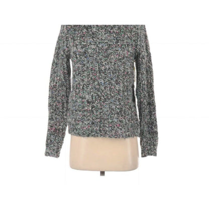 Cece NWT Pullover Grey Sweater Long Sleeve Multicolor Crew Neck Size XS