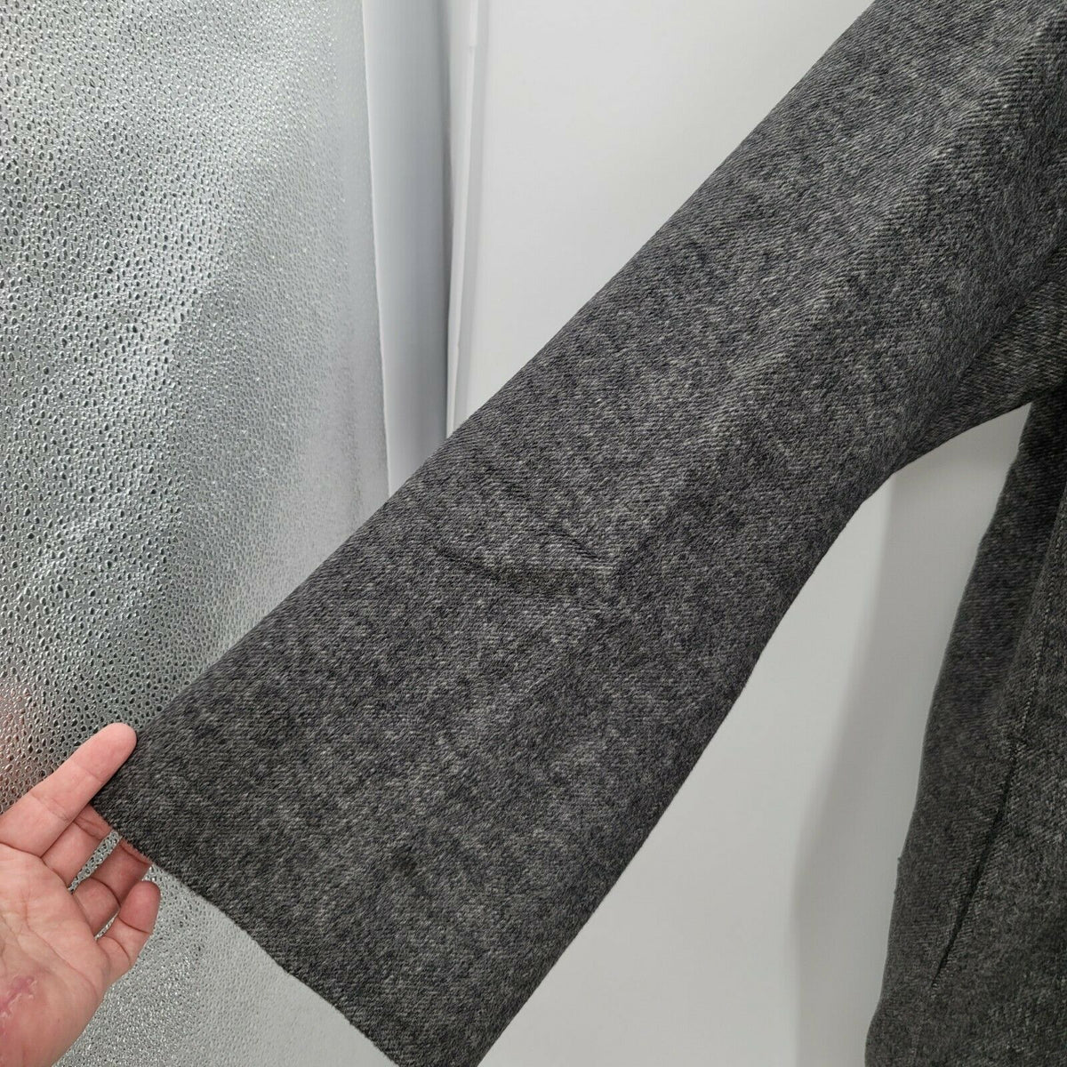 T Tahari Long Sleeve Front 2 Button Trench Coat Lapel Collar Gray 3X