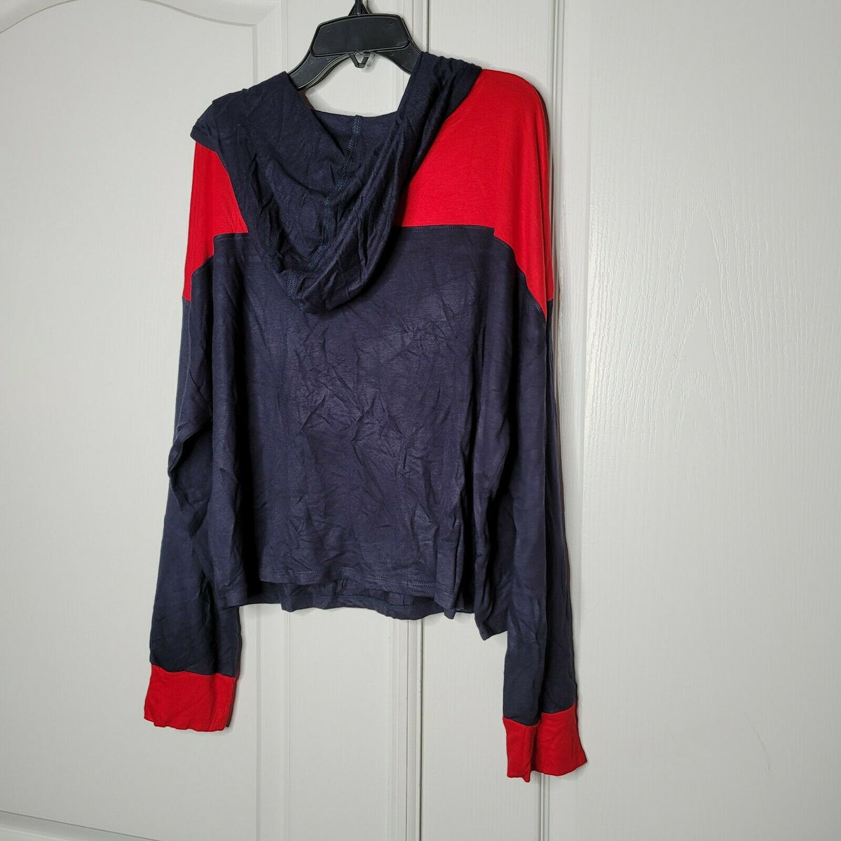 Tommy Hilfiger Color Blocked Cropped Knit Jersey Long sleeve Hoodie Size XL New