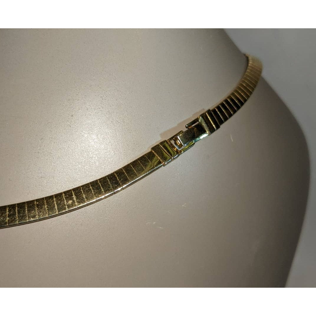 Vintage Golden Chain Choker Flat Square 16" Length Unsigned